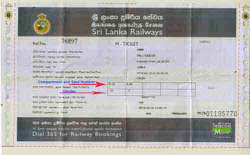 Colombo to Jaffna Train Ticket